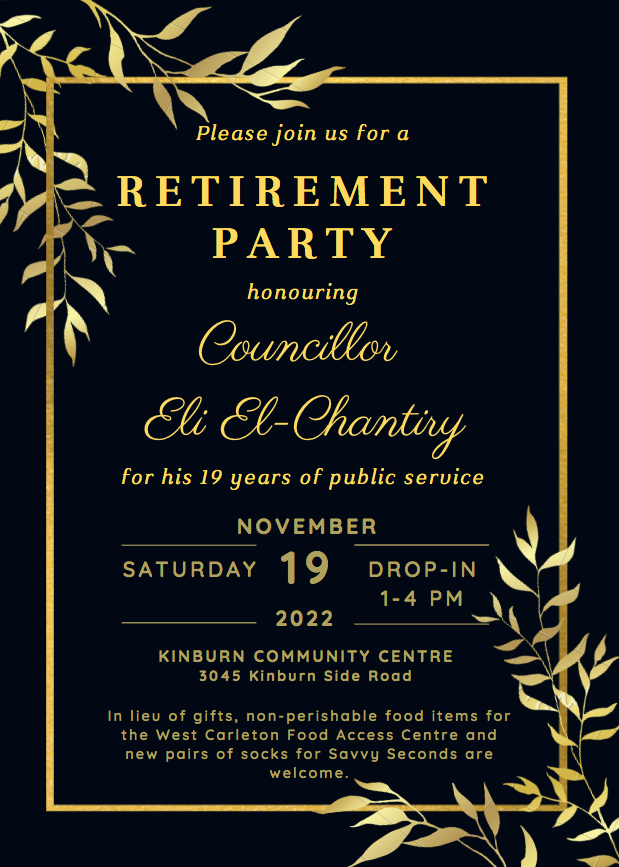 Councillor's Retirement Party - Invitation